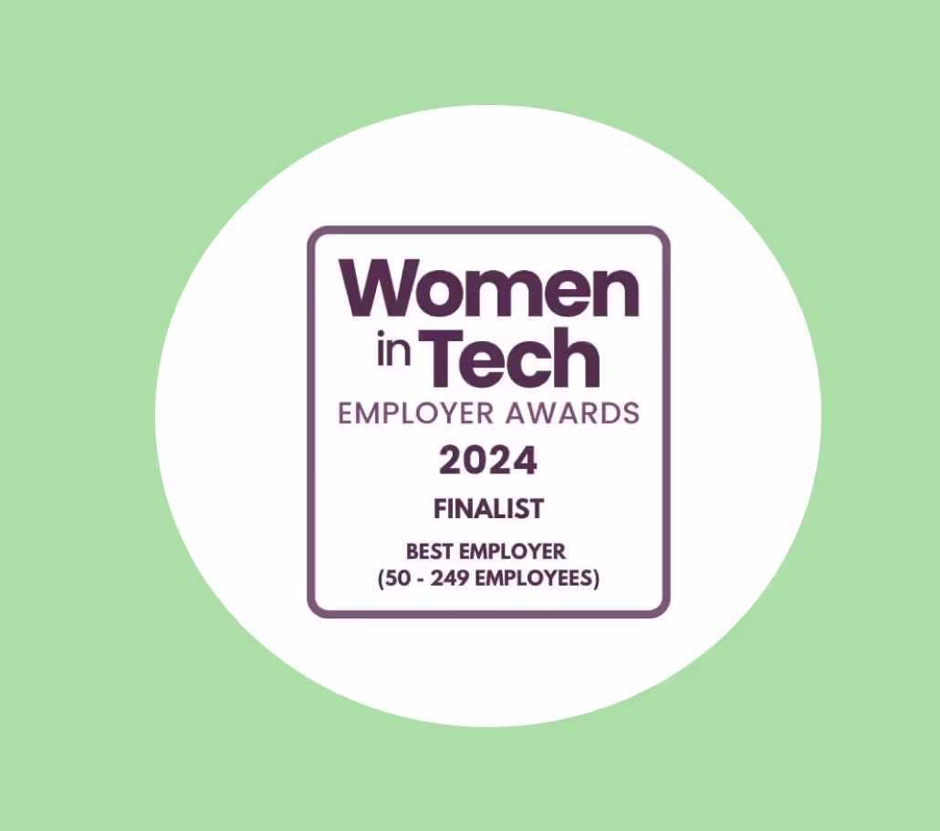 Women in tech employer awards finalist badge