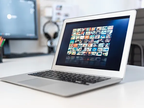 Laptop with images