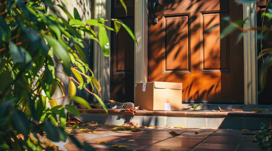 Parcel delivered to doorway