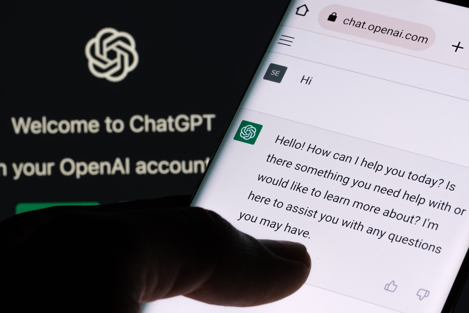 ChatGPT user interface