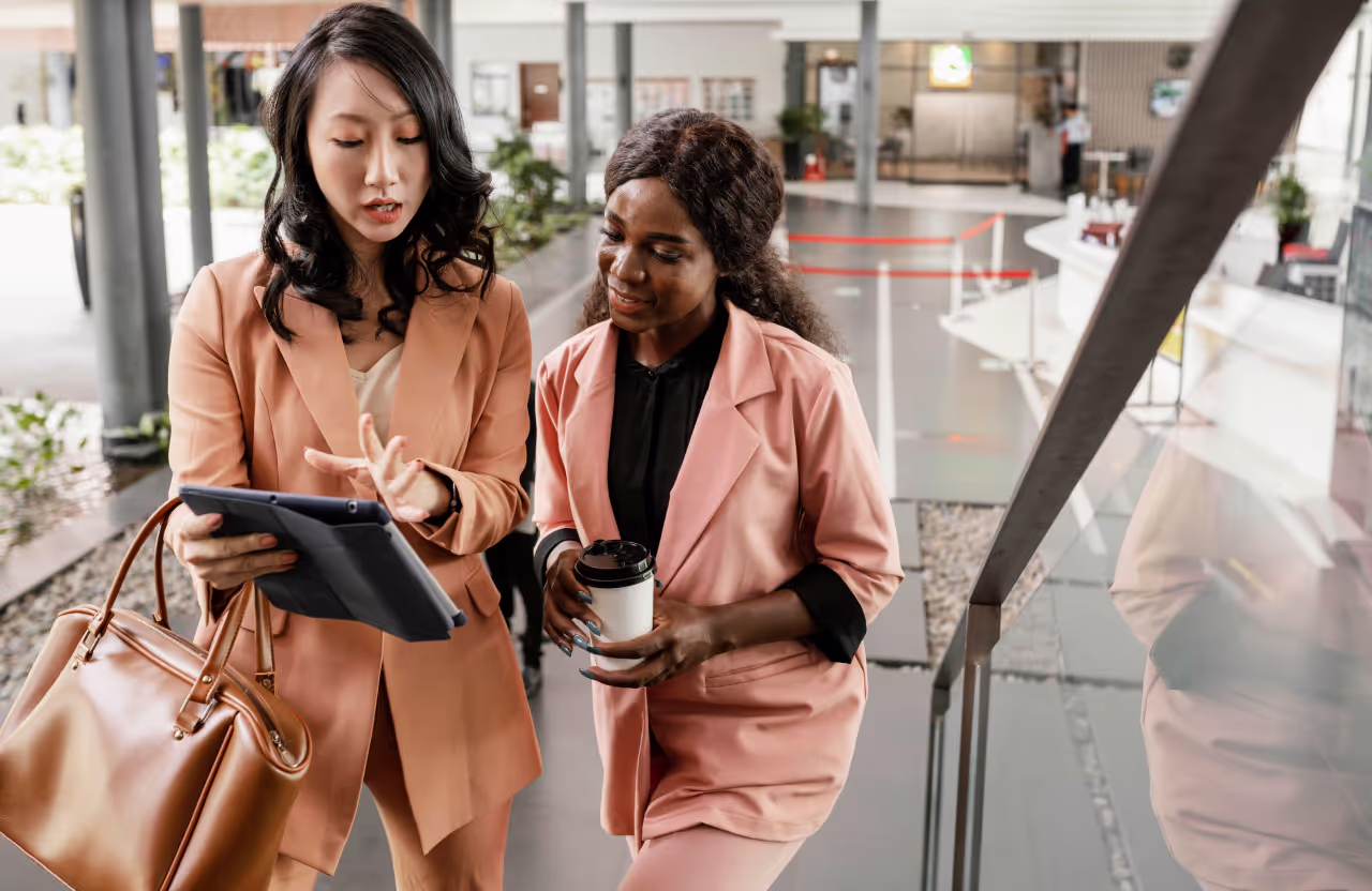 Women using an ipad