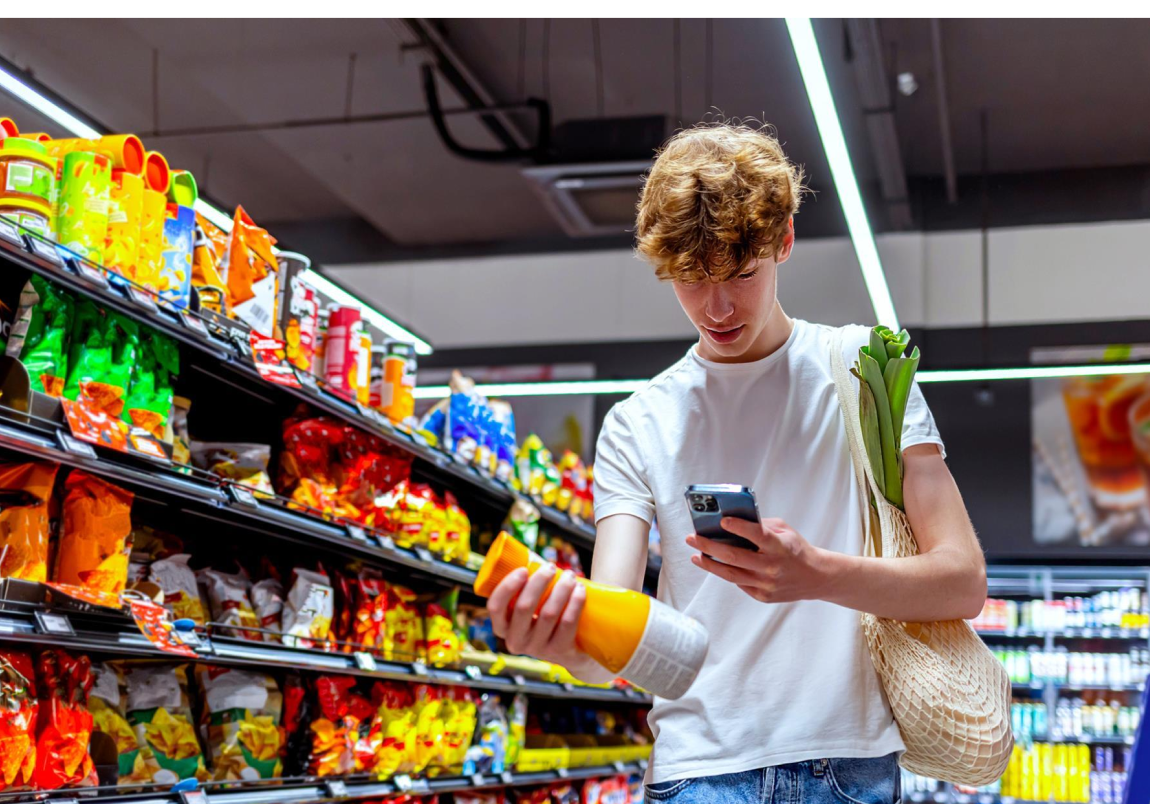 man in a grocery store