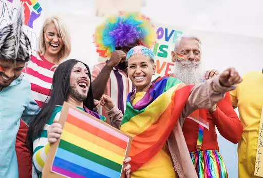 People celebrating pride