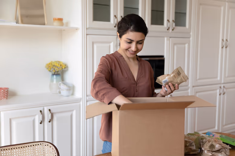 Girl making an online purchase