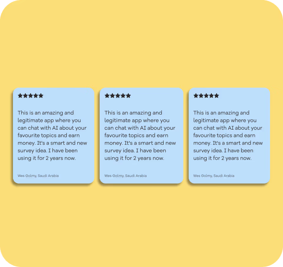5 star reviews from previous users